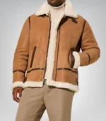Men’s genuine sheepskin B3 bomber jacket – Jason aviator style