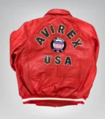 Vintage red leather bomber jacket for men – Avirex Air Force design