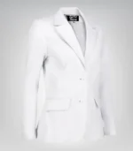 Elegant Women’s White Lambskin Leather Blazer – Timeless Daily Wear