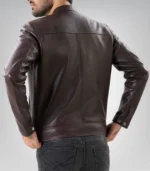 Men’s Brown Pure Sheep Leather Zipper Jacket – Classic & Modern Style - Image 4