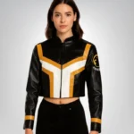 Hawkgirl cosplay jacket 2025 – women’s cropped leather costume