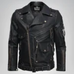 Genuine leather men’s cafe racer jacket – classic motorcycle style