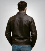 Vintage motorcycle bomber jacket – distressed brown leather outerwear