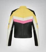 Vintage motorcycle leather jacket with retro detailing
