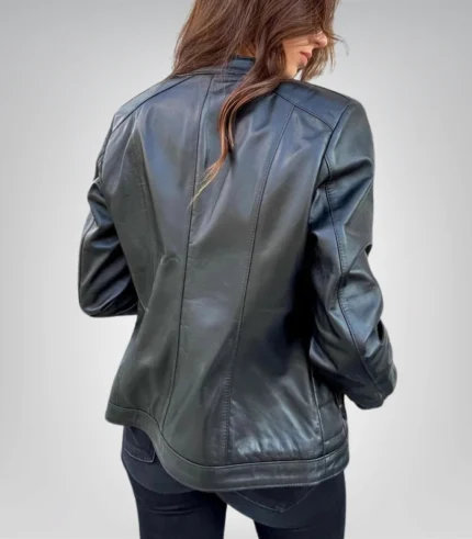Women’s black leather jacket – premium soft genuine leather design