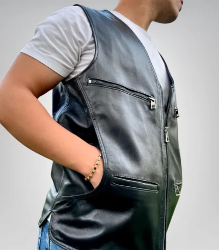 Premium casual leather vest – men’s genuine leather fashion