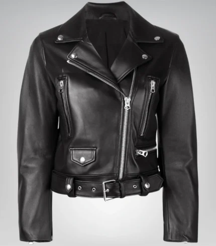 Premium black leather jacket – women’s 100% real leather fashion