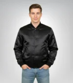 80s Iron Maiden rock concert bomber jacket in black and red