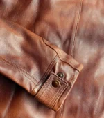 Vintage brown biker leather jacket – 1990s handmade genuine coat