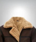 Men’s Vintage Brown Sheepskin Flying Jacket – Classic Shearling Aviator Coat - Image 5