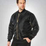 B3 shearling leather bomber jacket for men dark brown – RAF real sheepskin aviator flight pilot jacket