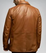 Men’s soft lambskin brown blazer – stylish casual party leather coat