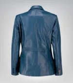 Women’s elegant blue lambskin blazer – timeless and premium leather design
