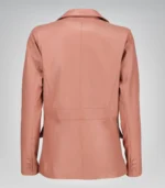 Women’s elegant pink lambskin blazer – timeless and premium leather design