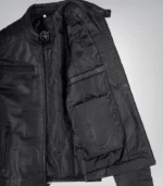 Men’s Matte Black Leather Moto Jacket Slim Fit Biker Style - Image 3