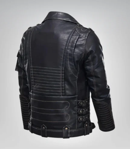 Classic men’s motorcycle jacket – genuine leather cafe racer look