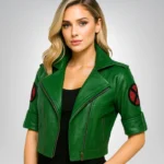 X-Men 97 Rogue cropped green leather jacket – cosplay costume