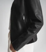 Women’s Black Leather Jacket 100% Lambskin with Gunmetal Zipper