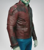 Handmade red moto leather jacket – Guardians style cosplay jacket for men