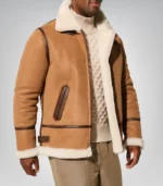 Men’s warm shearling bomber coat – genuine sheepskin B3 flight jacket