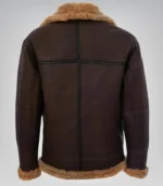 Men’s Vintage Brown Sheepskin Flying Jacket – Classic Shearling Aviator Coat - Image 3