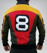 Stylish black leather bomber jacket for men – iconic 8 Ball design