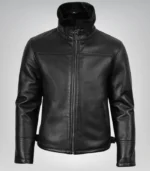 Men’s B3 Black Shearling Leather Bomber Jacket – Classic Aviator Style - Image 2