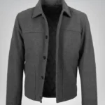 Men’s gray wool-blend button-up jacket by Kevin’s – tailored winter style