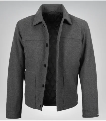 Men’s gray wool-blend button-up jacket by Kevin’s – tailored winter style