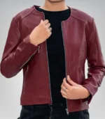 Women’s Basic Everyday Lambskin Leather Jacket – Minimalist Classic - Image 8