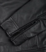 Men’s Matte Black Biker Jacket 100% Real Leather, Café Racer Style - Image 4