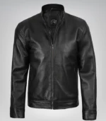 Men’s Owen Black Biker Style Leather Jacket Premium Real Leather, Rugged Design - Image 4