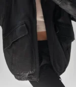 Classic vintage lambskin jacket – 80s oversized bomber design