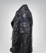 Stylish men’s black leather jacket – vintage cafe racer outerwear