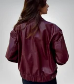 Burgundy Genuine Short Leather Jacket