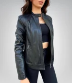 Premium women’s black leather jacket – soft genuine leather fashion