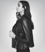 Women’s black lambskin leather jacket – premium genuine leather outerwear