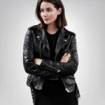 Women’s black leather blazer coat – short street style jacket