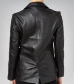 Women’s leather blazer coat – short stylish streetwear outerwear