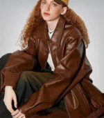 Oversized Korean streetwear bomber jacket – women’s leather outerwear