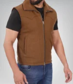 Men’s brown suede leather vest – Whelmin vintage style outerwear