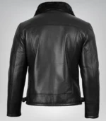 Men’s B3 Black Shearling Leather Bomber Jacket – Classic Aviator Style - Image 3