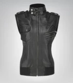 Women’s Hooded Black Lambskin Leather Jacket – Casual Everyday Style - Image 5