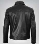 Men's Black Harrington Leather Jacket Real Leather, Classic Mike Style - Image 5