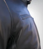 Black leather biker jacket for men – soft sheepskin aniline finish