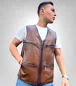 Genuine leather casual vest – classic men’s outerwear