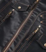 Men’s genuine cafe racer leather jacket – slim fit biker style