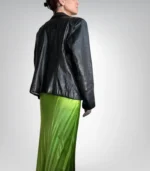 Classic handmade leather blazer – women’s black vintage minimalist design
