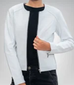Minimalist women’s genuine lambskin leather jacket – everyday style essential
