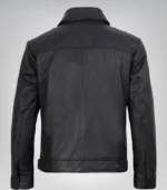 Neville men’s black leather Harrington jacket – genuine lambskin classic design